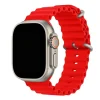 Red silicone ocean band for smartwatch with titanium case clasp