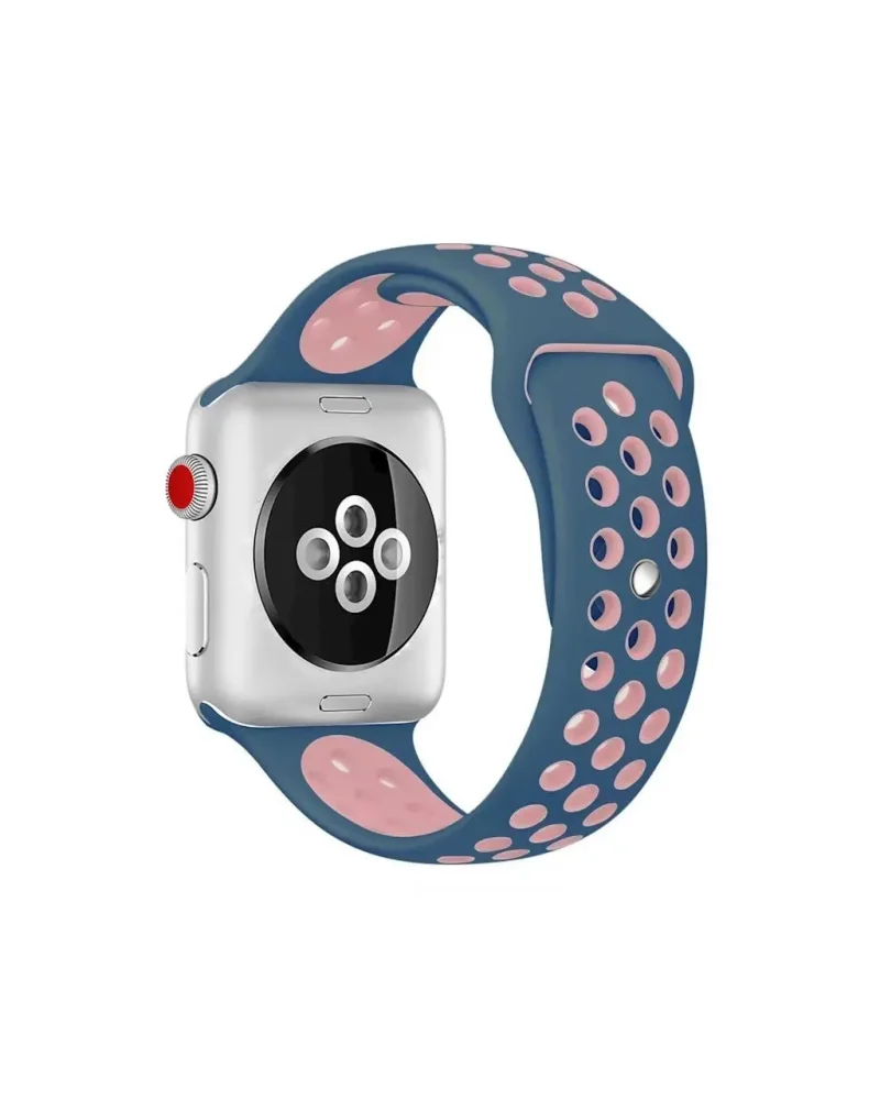 Sport band active ocean blue light pink silicone Apple Watch strap