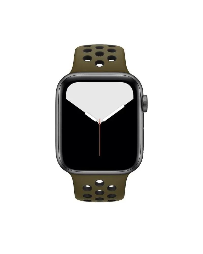 Apple Watch Sport Band Active olive green and black athletic smartwatch band