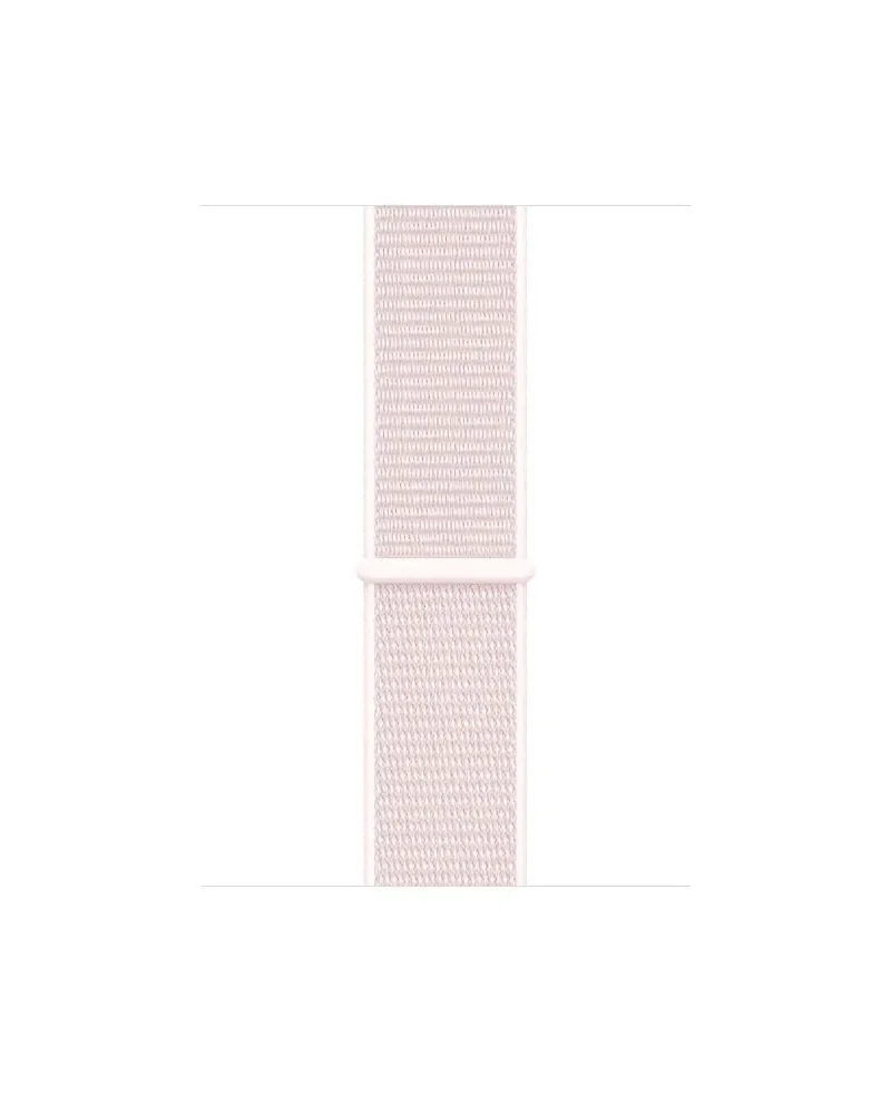 Pink woven sport loop watch band with adjustable fabric strap connector