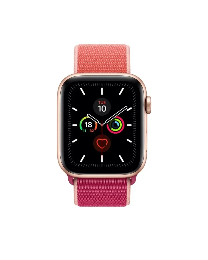 Apple Watch Series 5 rose gold pomegranate sport loop band fitness tracker