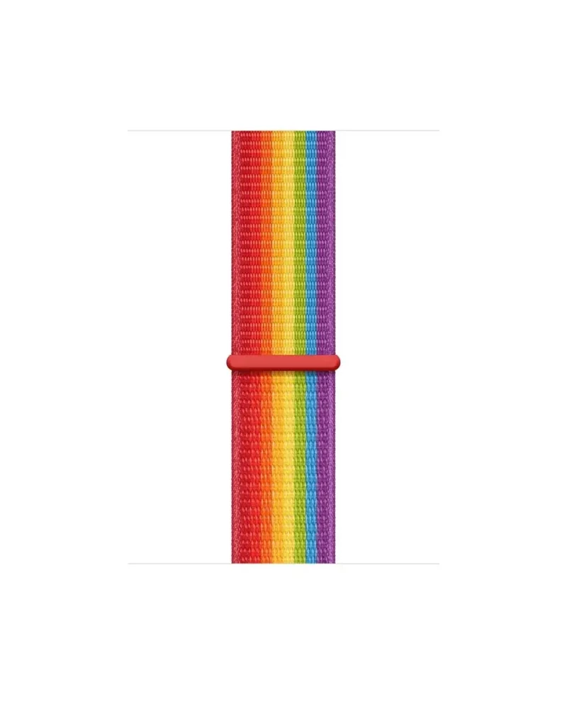 Colorful rainbow pride sport loop band with red connector for smartwatch