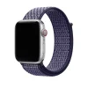 Apple Watch silver case with purple sport loop fabric band