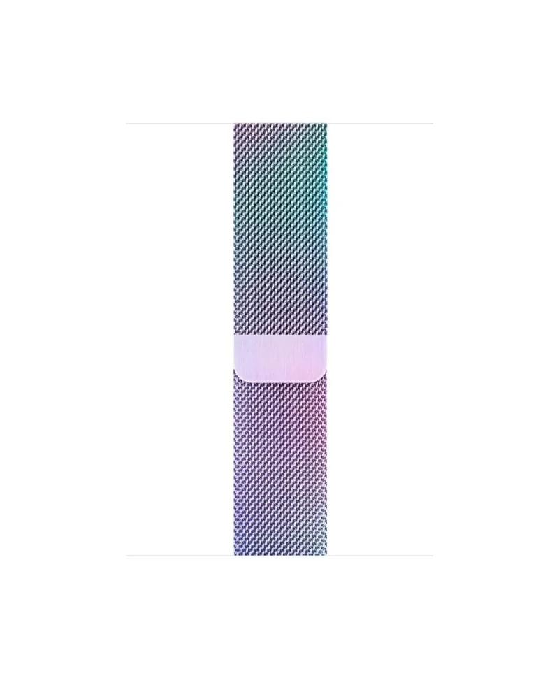 Purple and teal metallic mesh woven Apple Watch band strap
