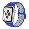 Royal blue rainbow sport band for Apple Watch with breathable design