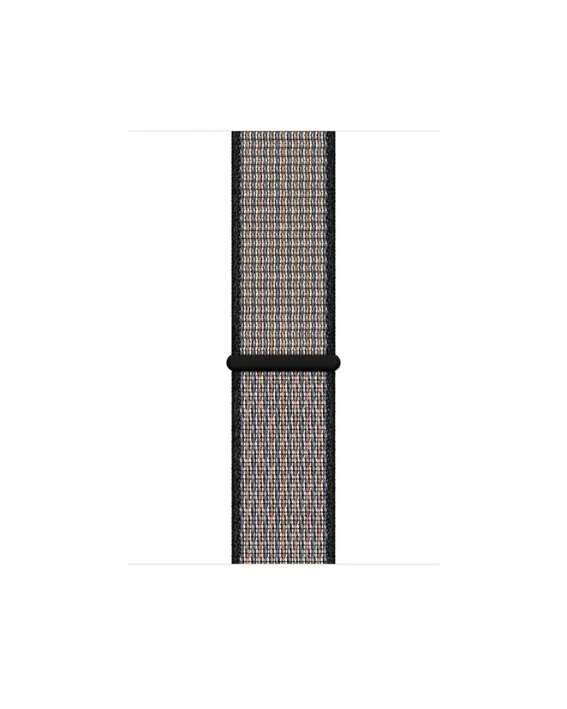 Black woven Sport Loop watch band with breathable fabric material