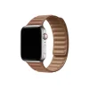 Apple Watch leather link band saddle brown quilted strap