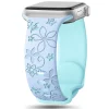 Sakura floral smartwatch band in ice blue and light blue with sport design