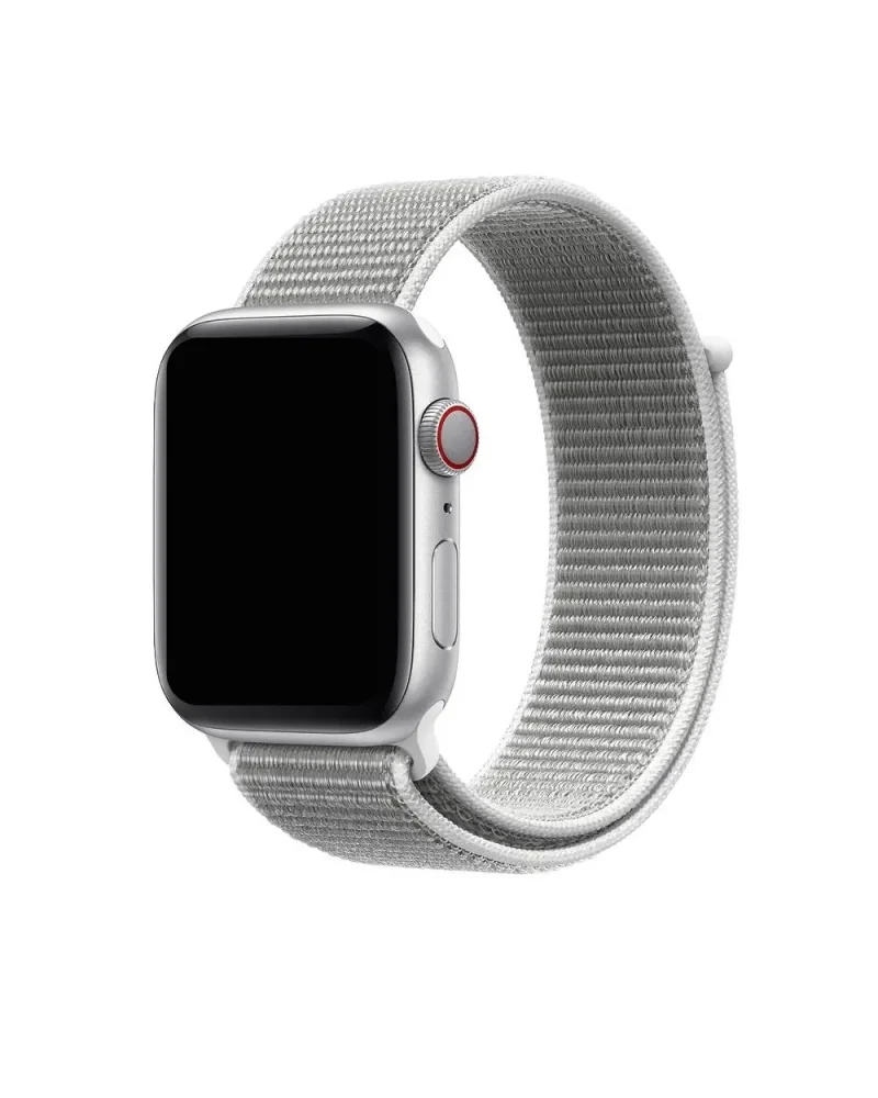 Silver aluminum smartwatch with seashell sport loop band and cellular connectivity