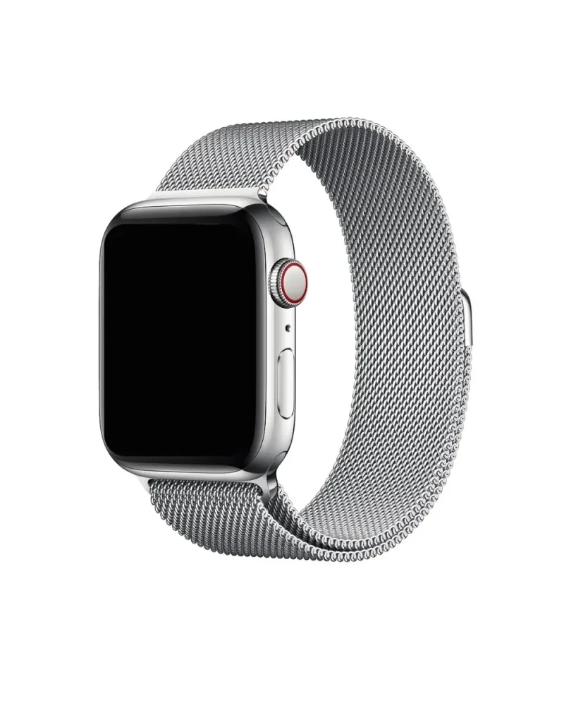 Silver stainless steel Milanese Loop band for Apple Watch