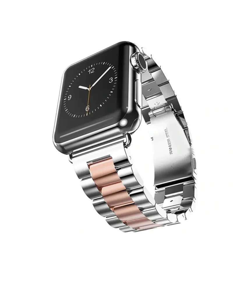 Rose gold stainless steel smartwatch band for 42mm Apple Watch case