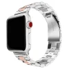Stainless steel smartwatch with black dial and rose gold metal band