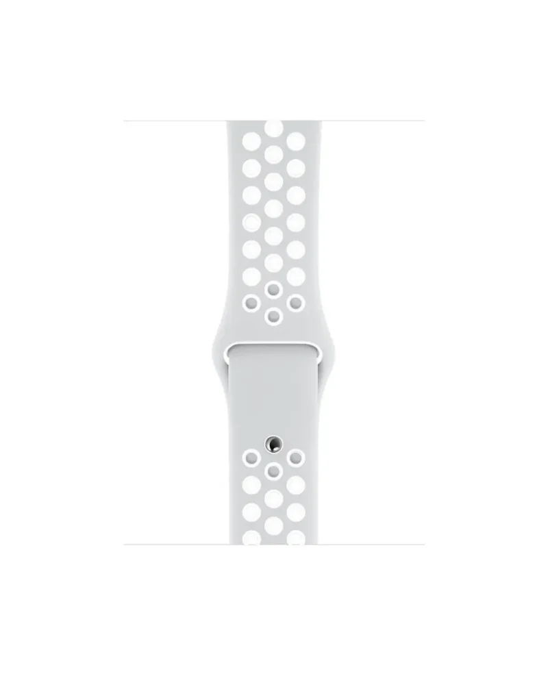 White perforated sport band with silver buckle for smartwatch