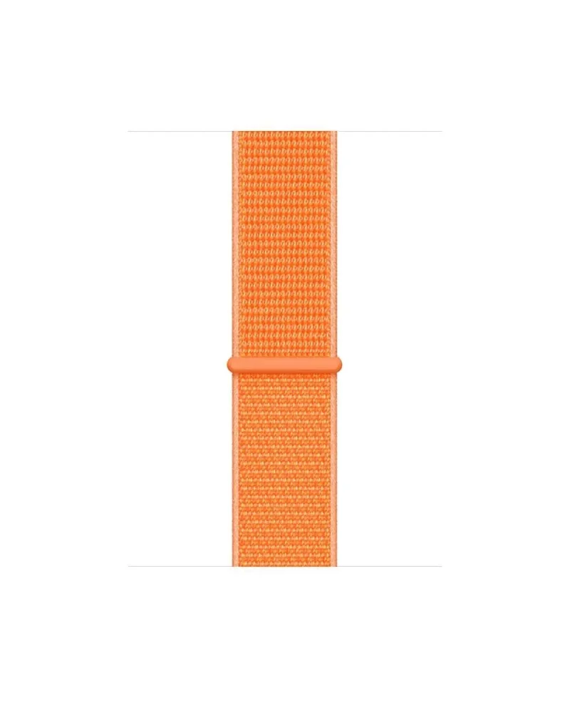 Orange sport loop smartwatch band with woven fabric material texture