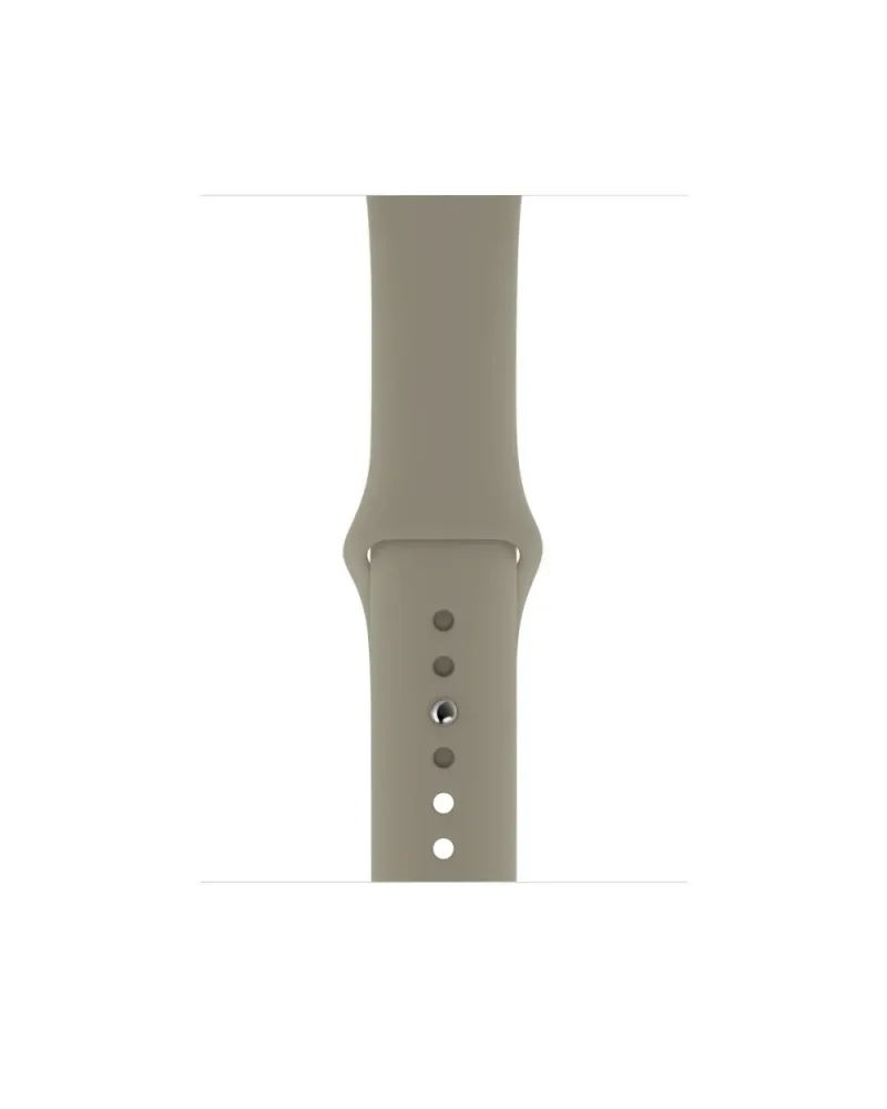 Stone gray silicone sport band for Apple Watch with adjustable sizing