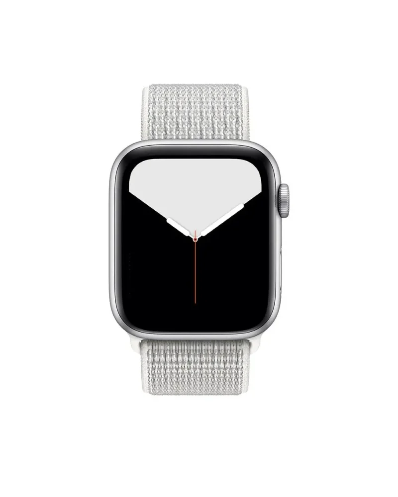 Apple Watch silver aluminum white sport loop band smartwatch