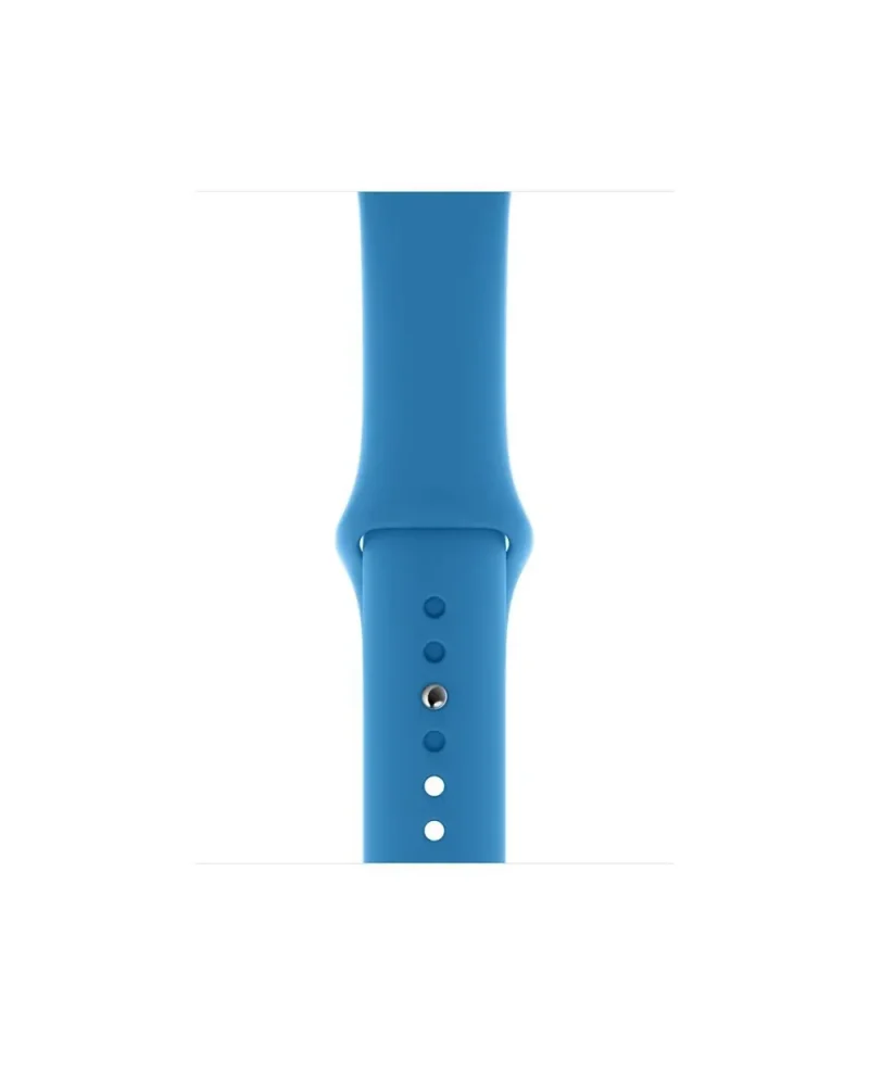 Blue sport band with pin and holes for smartwatch compatibility