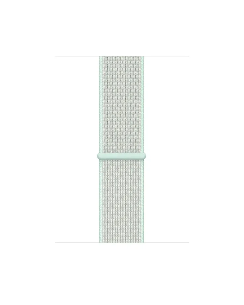 Mint green woven sport loop watch band with connector ring