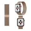 Vintage gold Milanese loop mesh band smartwatch strap with magnetic closure