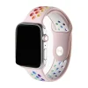 Pink sport band for Apple Watch with colorful rainbow pride holes