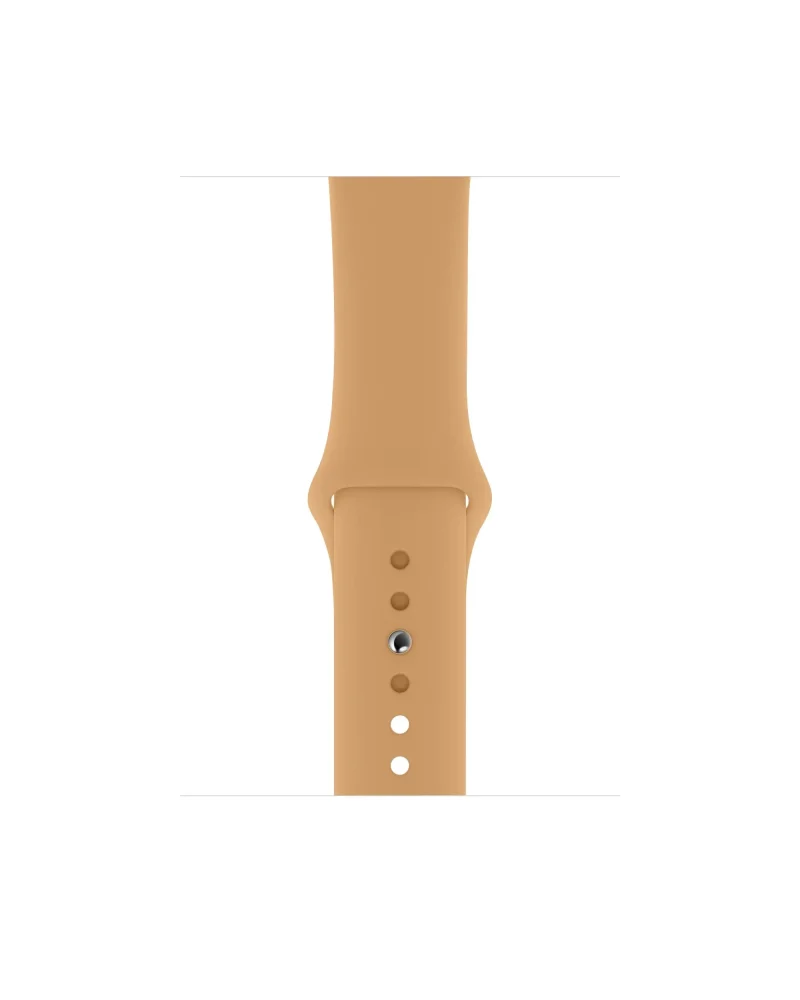 Tan silicone sport band for smartwatch with adjustable strap and pin closure