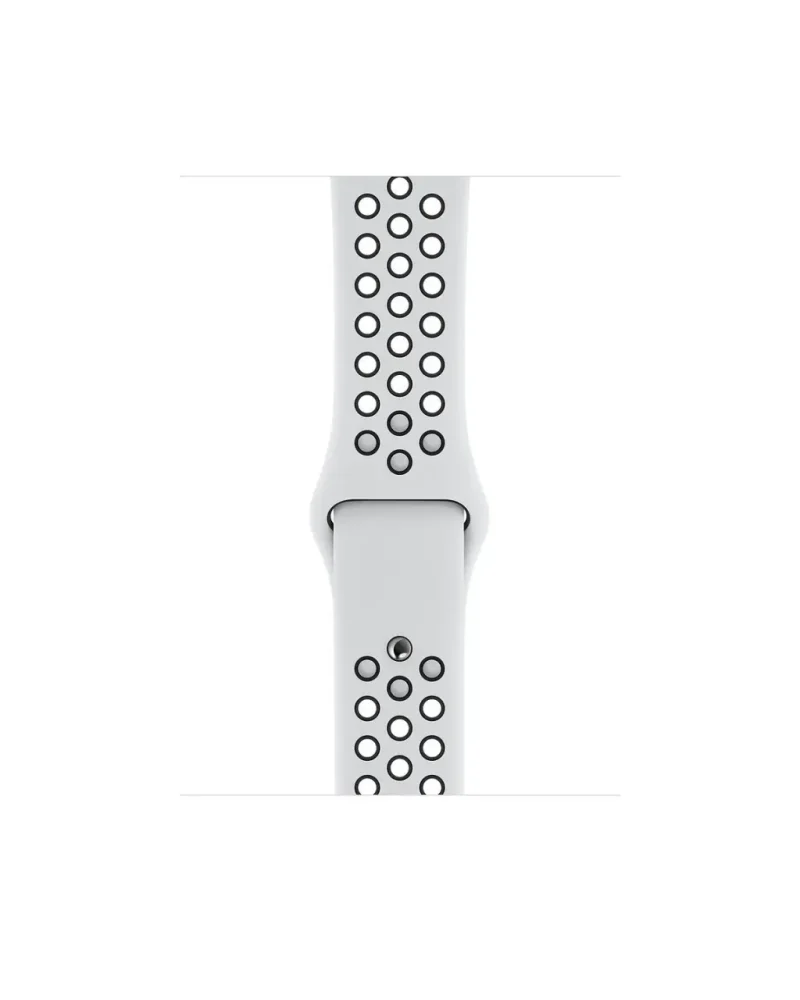 White perforated sport watch band with ventilation holes for active wear