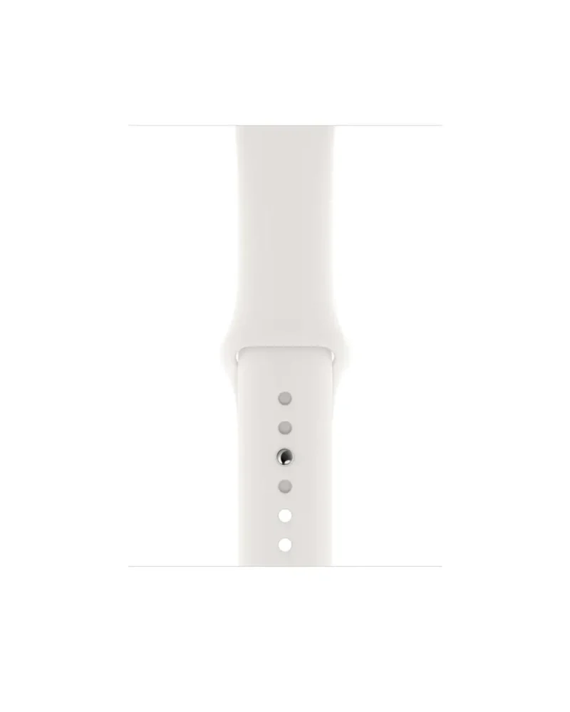 White silicone sport band for Apple Watch with button closures