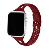 Slim silicone wine red sport band for smartwatch with perforated design