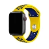 Yellow and midnight blue perforated sport band for smartwatch with ventilation holes