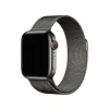 Black stainless steel smartwatch with graphite Milanese loop mesh band