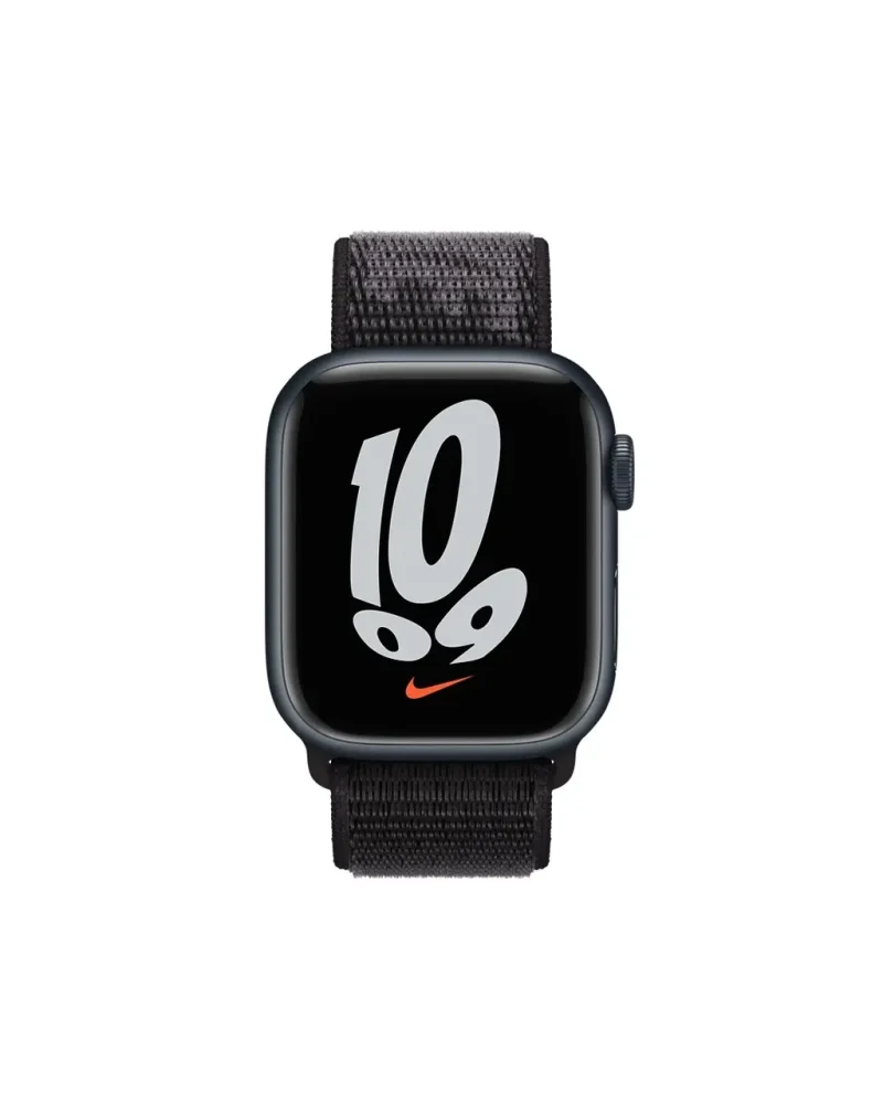 Apple Watch Nike black sport loop band fitness smartwatch display