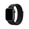 Black sport loop band for smartwatch with breathable woven nylon material