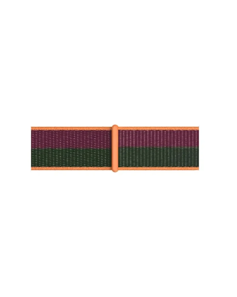 Apple Watch Sport Loop band dark cherry forest green striped nylon