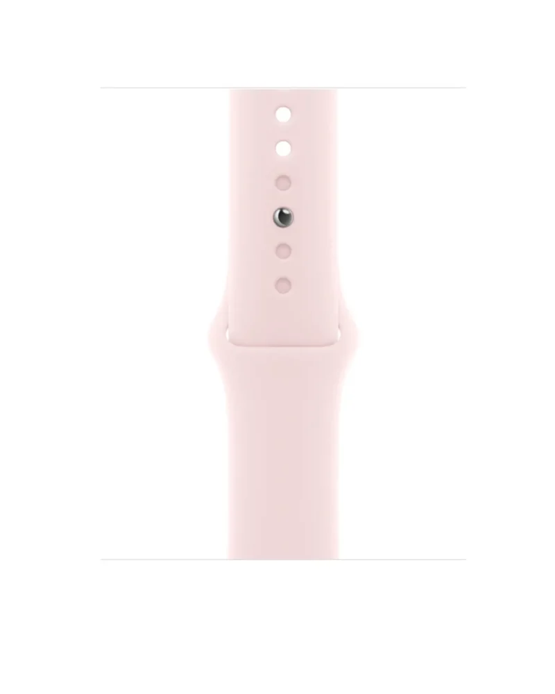 Light pink silicone sport band for smartwatch with button holes