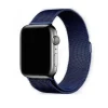 Midnight blue Milanese loop mesh band smartwatch strap with stainless steel case