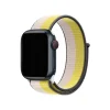 Apple Watch with yellow and cream striped nylon sport loop band