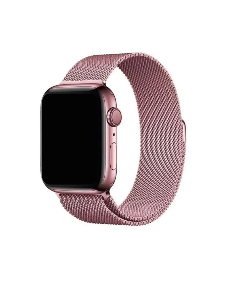 Rose pink Milanese loop mesh band for smart watch device