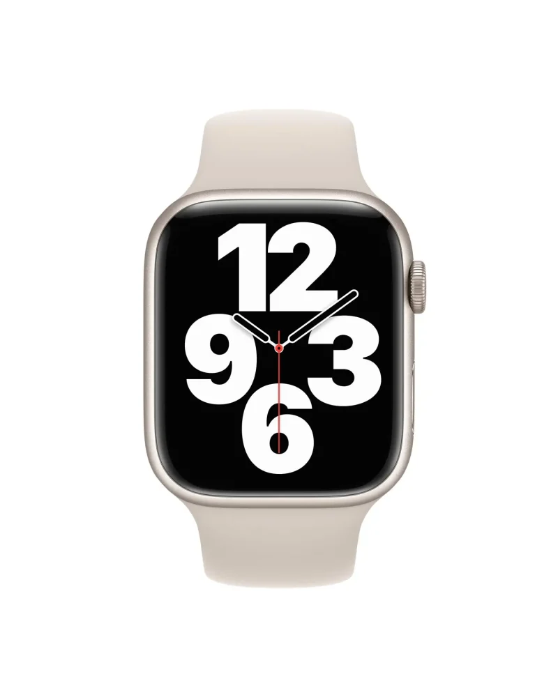 Starlight sport band smartwatch with digital display and cream rubber strap