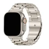 Stainless steel smartwatch with silver metal band and orange digital crown