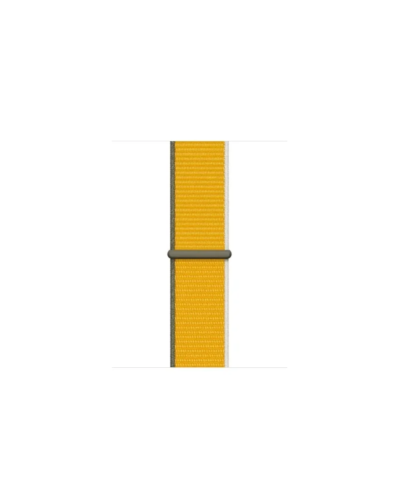 Yellow sport loop band with gray edges and olive green connector