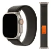 Black grey nylon loop band for Apple Watch with orange accent