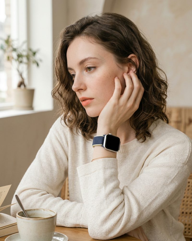 Sport Loop – Alaskan Blue worn by a model